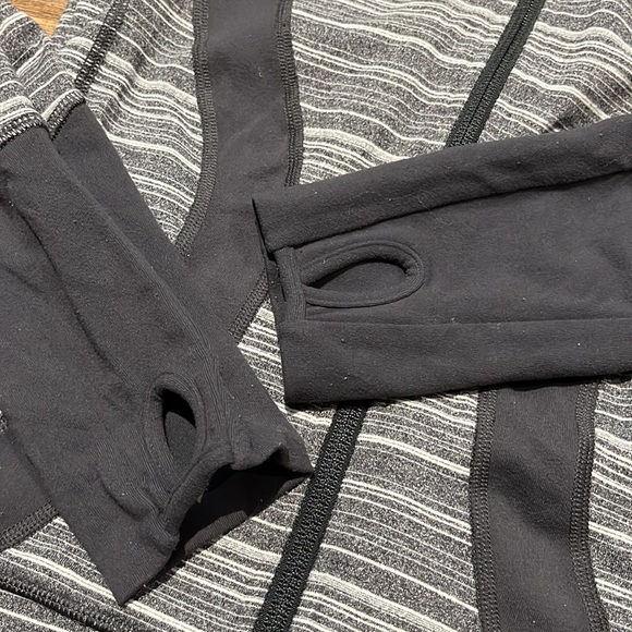 Lululemon grey white fullzip highcollar longsleeve workout warm up - Picture 10 of 12